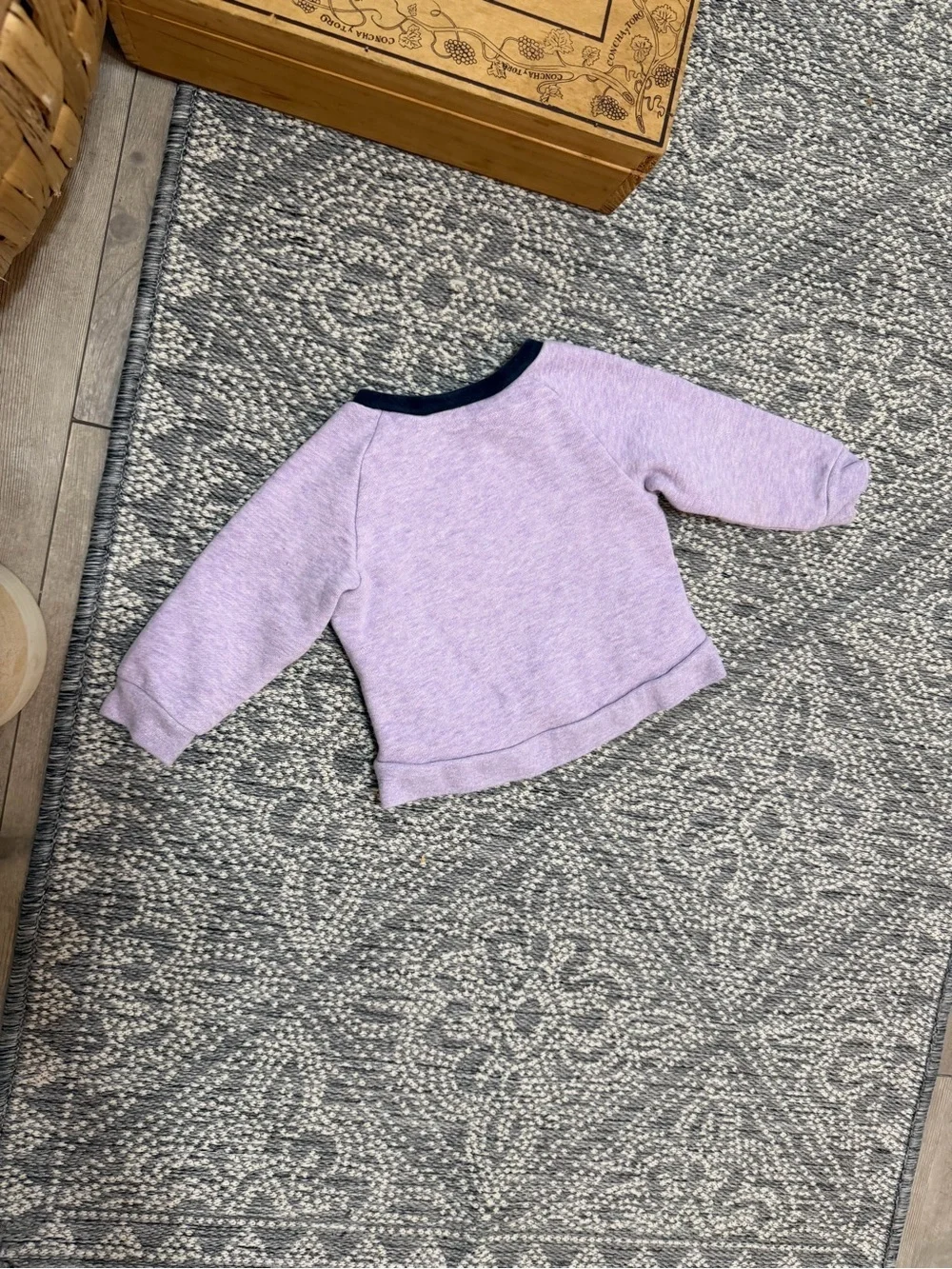 Vince Designer Baby Girl Color Block Sweatshirt Lavender & Grey Size 12 Months